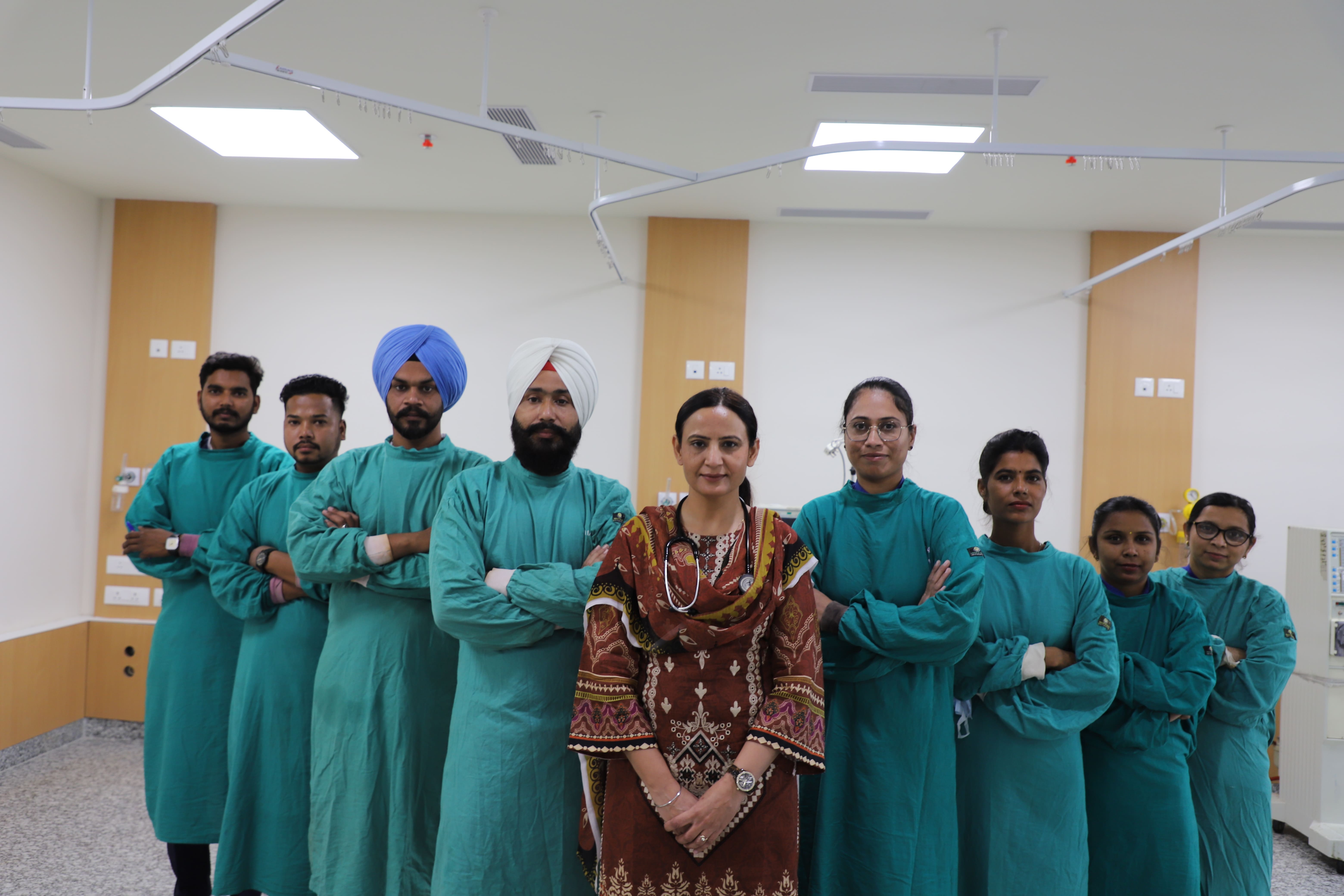 Dr Swaranjeet Kaur consulting a kidney patient at Pragma Medical Institute Bathinda